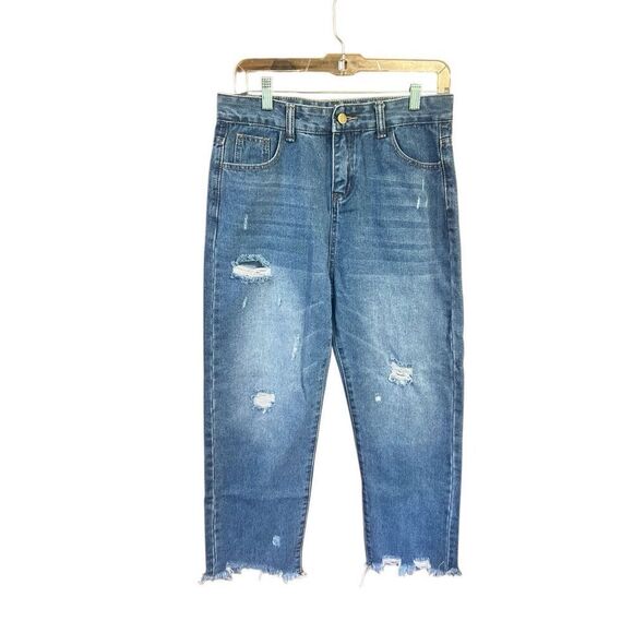 Estampados Womans distressed, high waist, crop jeans Sz 30 Waist NWT - Picture 1 of 7